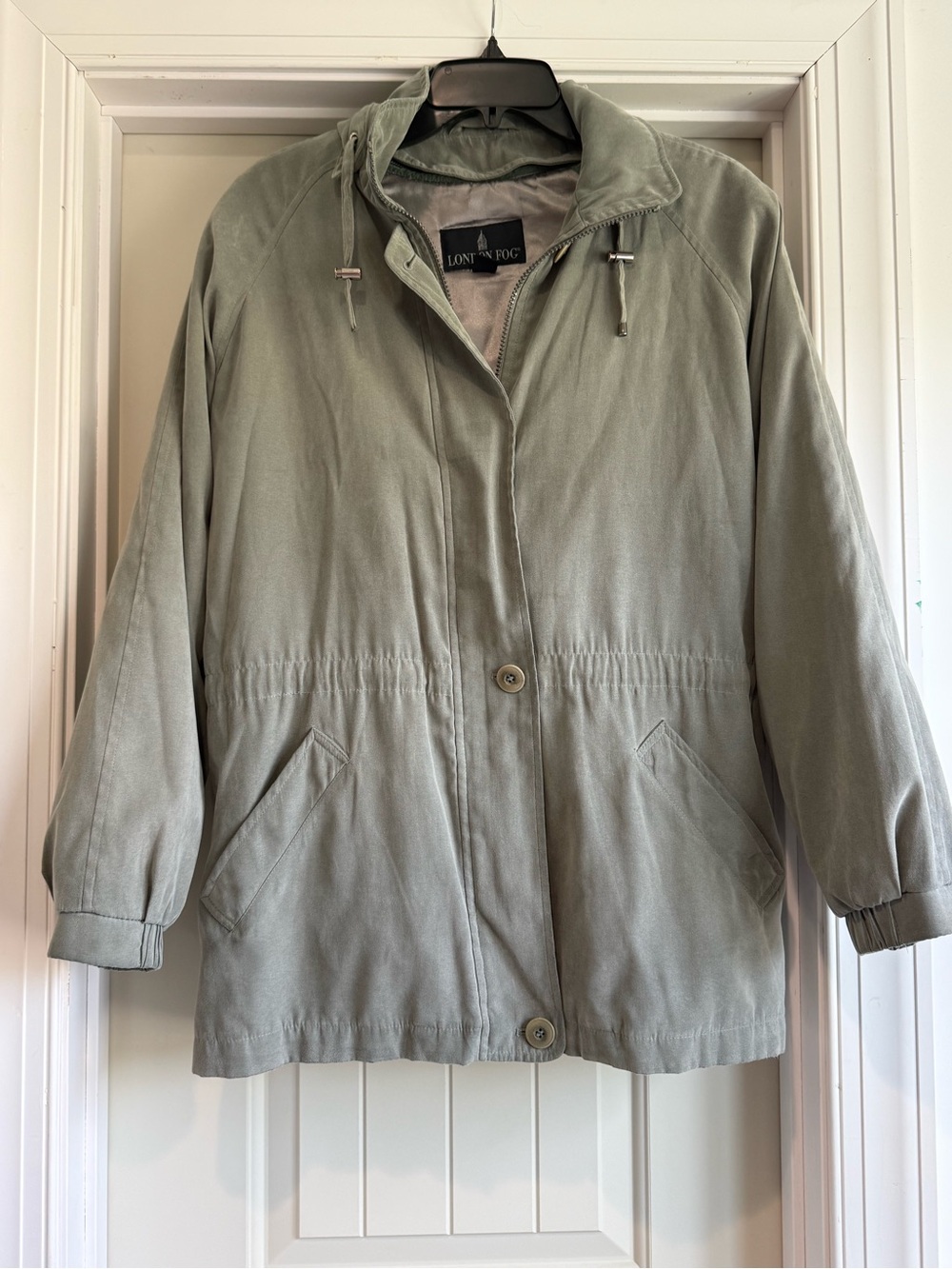 London Fog Sage Green Drawstring Utility Jacket size L